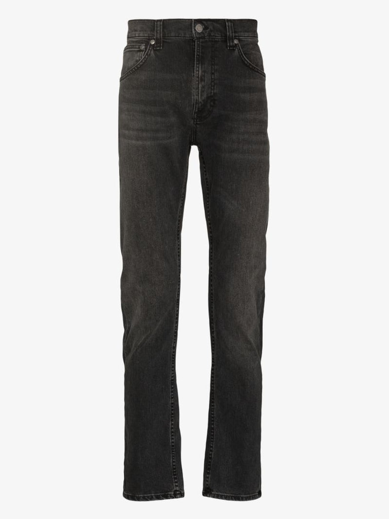 Black Washed Straight-leg Jeans