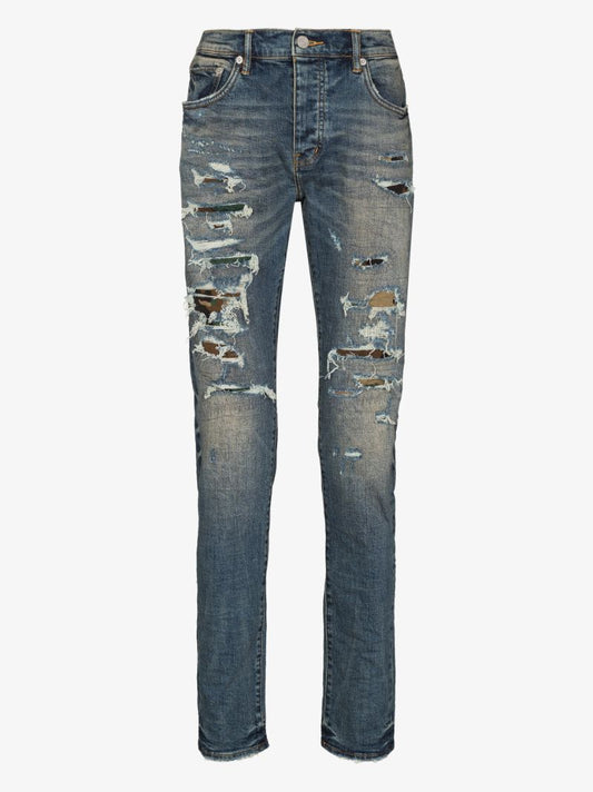 P001 Camo Repair Skinny Jeans