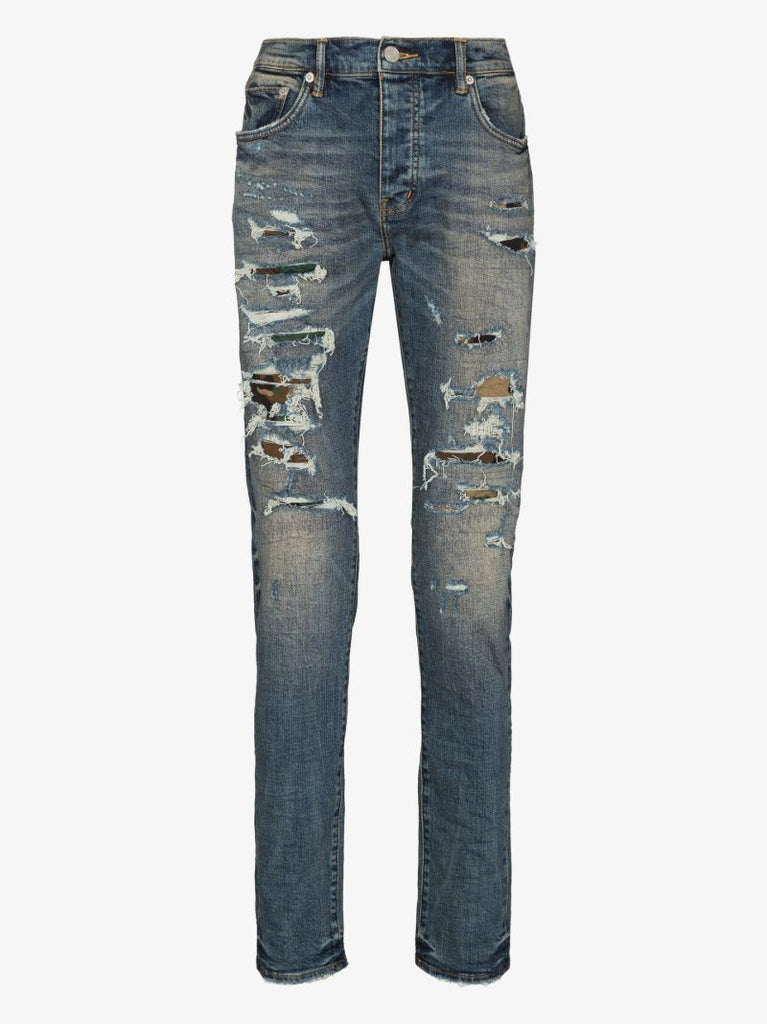 P001 Camo Repair Skinny Jeans