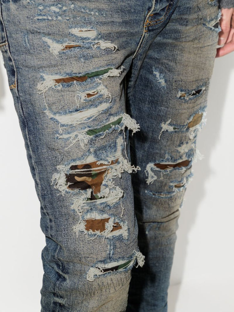 P001 Camo Repair Skinny Jeans