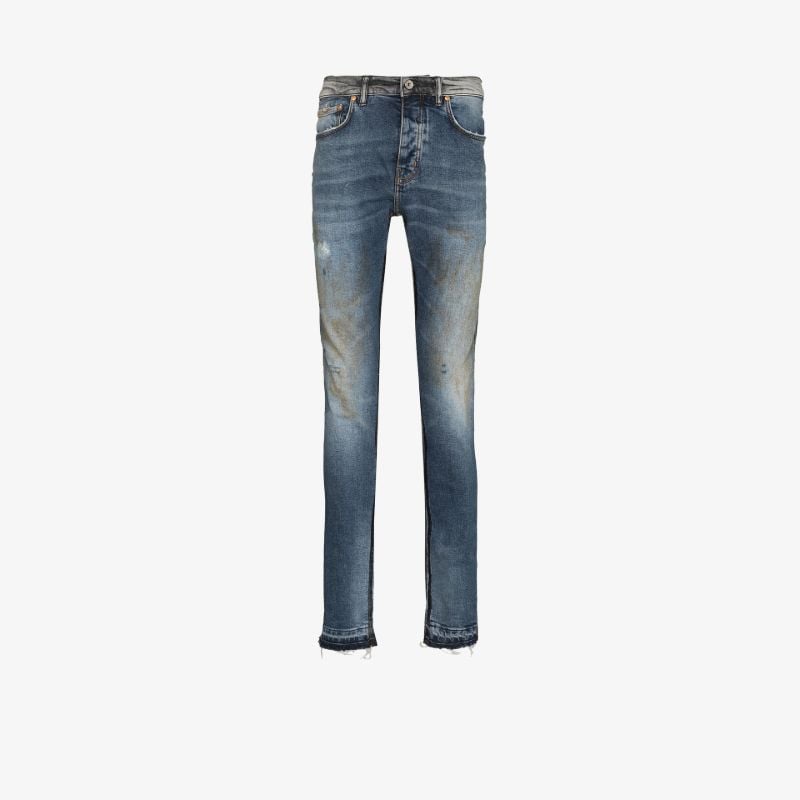 P002 Black Framis Fray Skinny Jeans