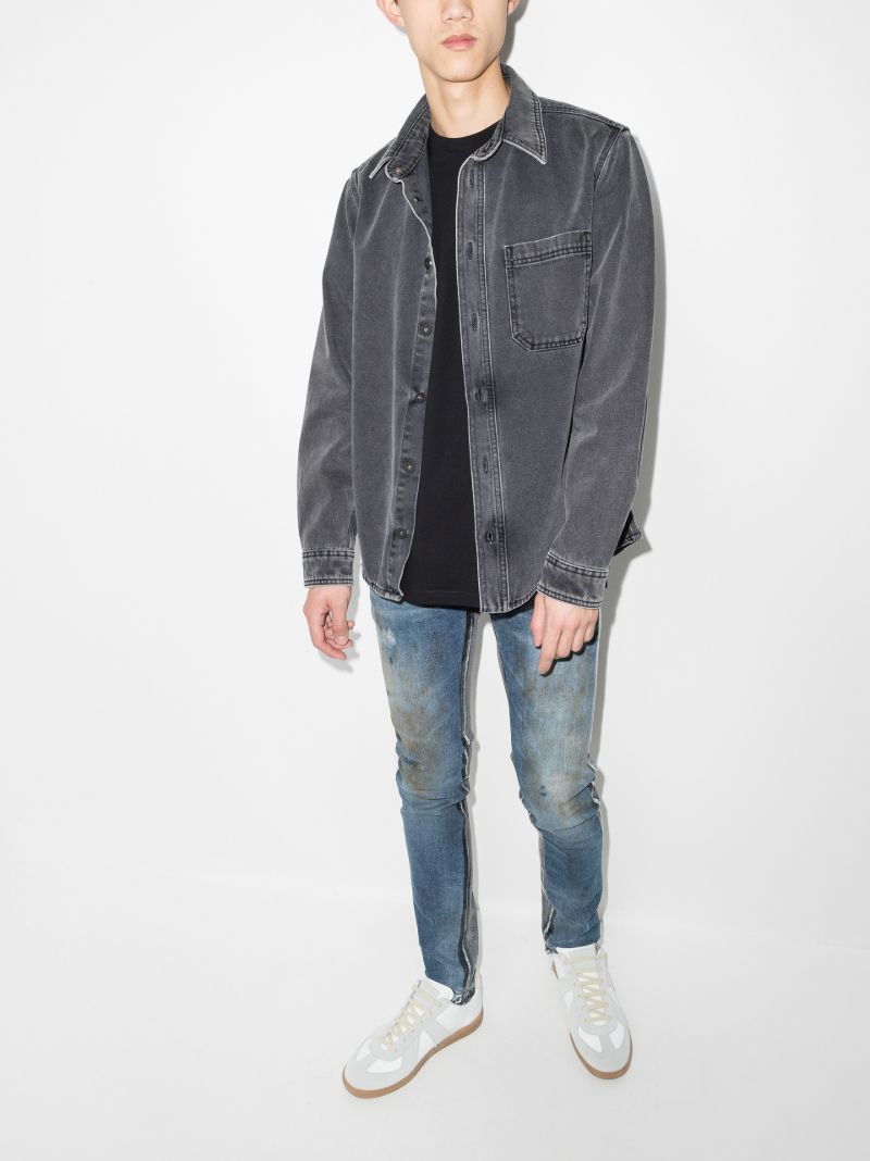 P002 Black Framis Fray Skinny Jeans