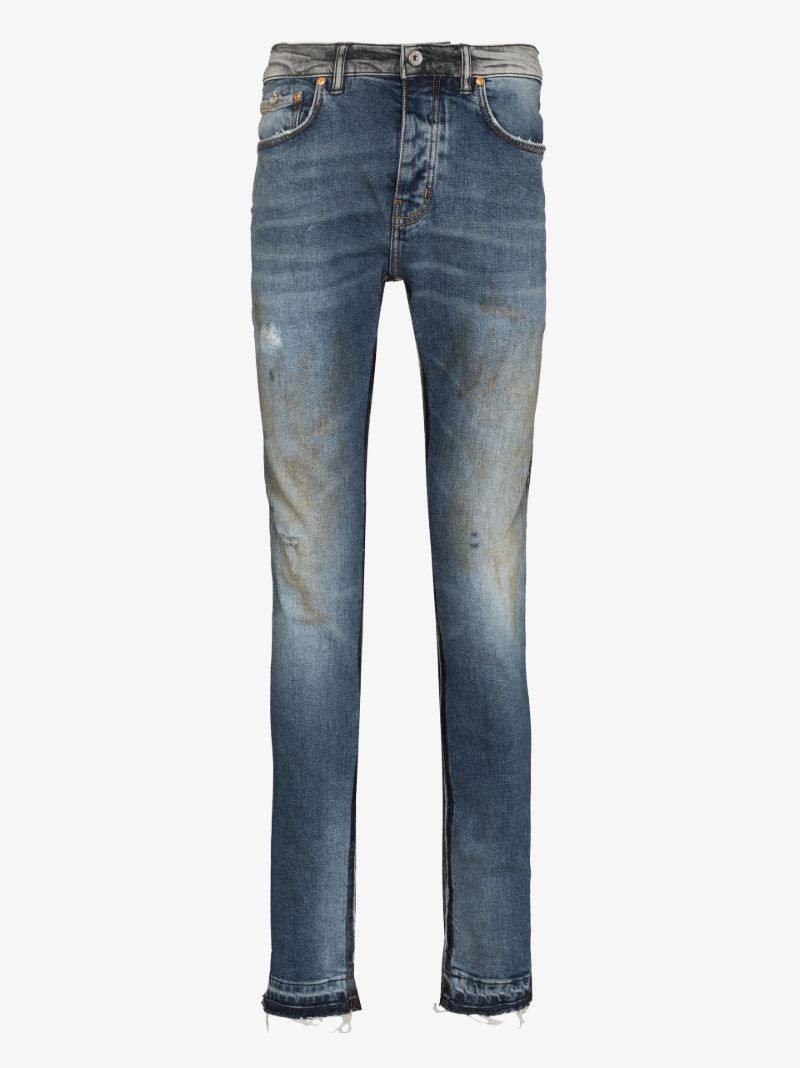 P002 Black Framis Fray Skinny Jeans
