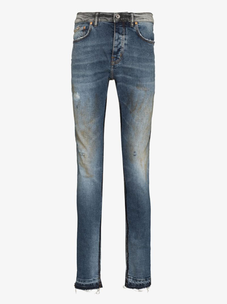 P002 Black Framis Fray Skinny Jeans