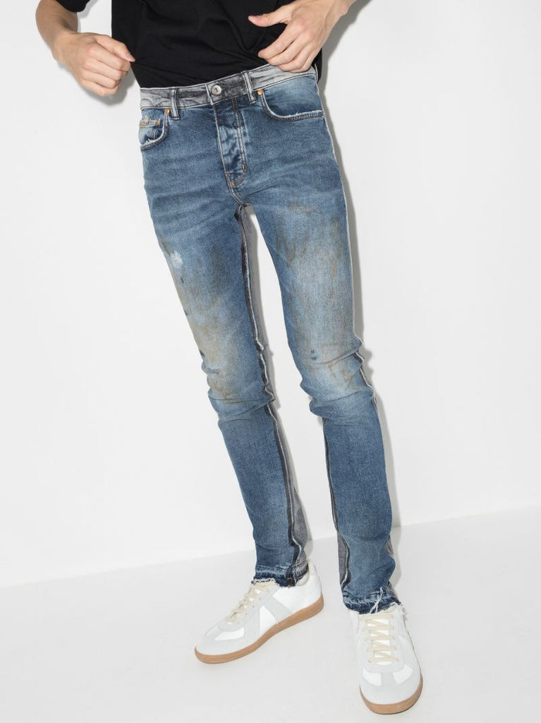 P002 Black Framis Fray Skinny Jeans