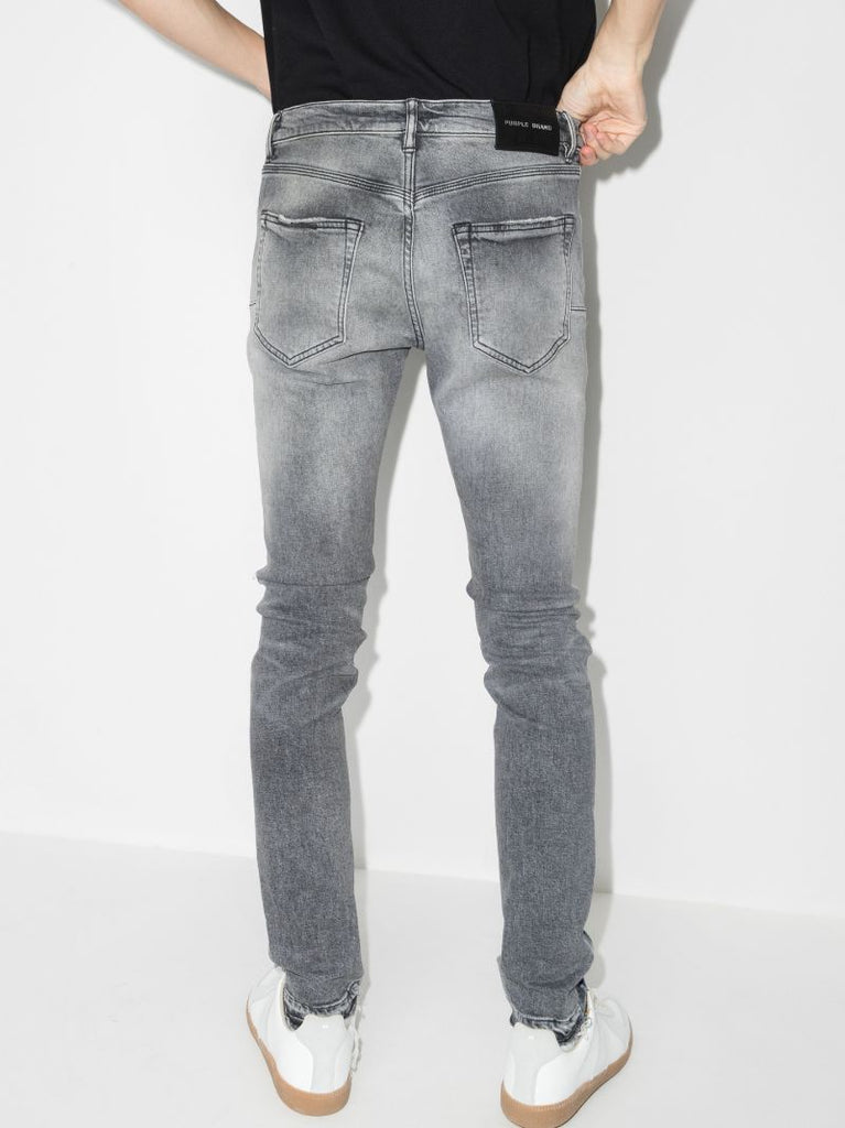 P002 Black Framis Fray Skinny Jeans