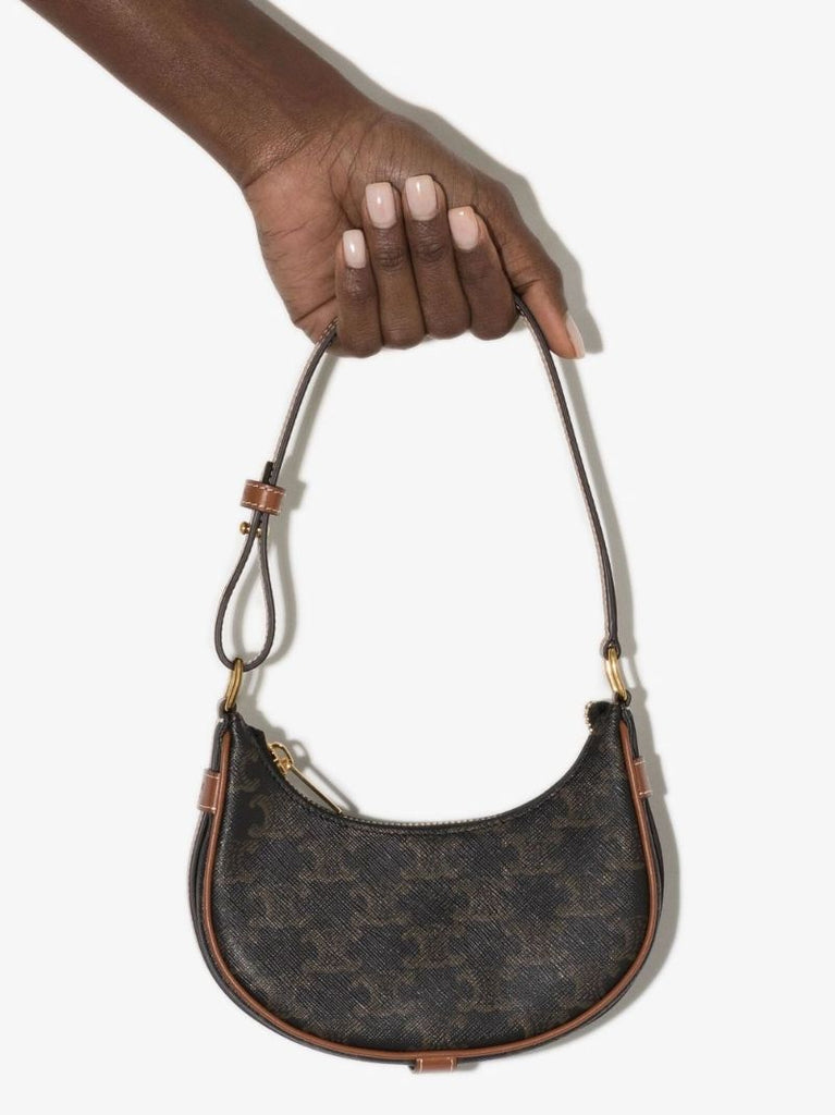 Brown Ava Mini Triomphe Canvas Shoulder Bag