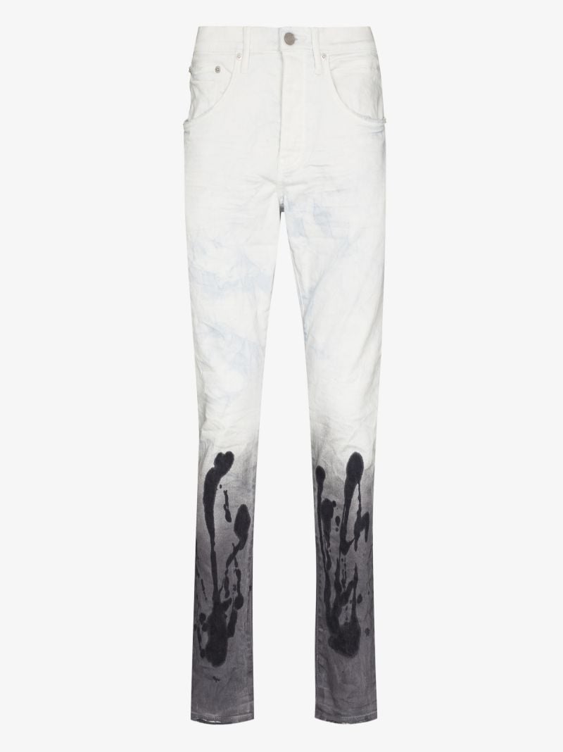 P002 Coated Hem Slim Leg Jeans