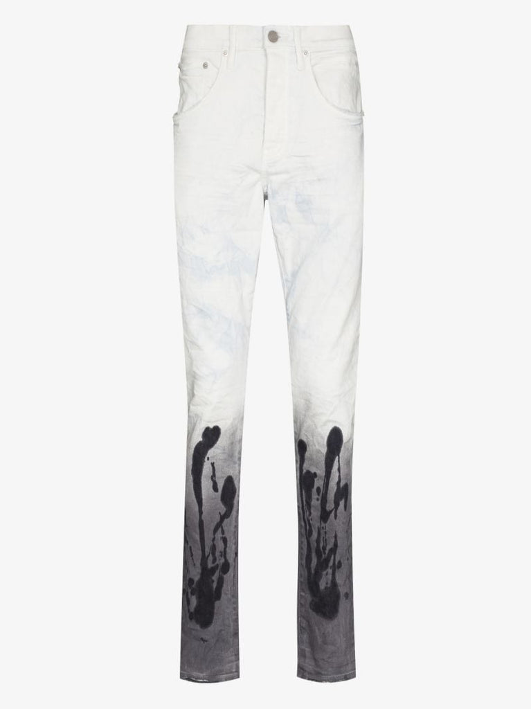 P002 Coated Hem Slim Leg Jeans