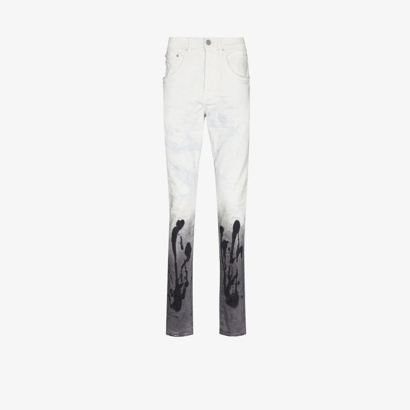 P002 Coated Hem Slim Leg Jeans