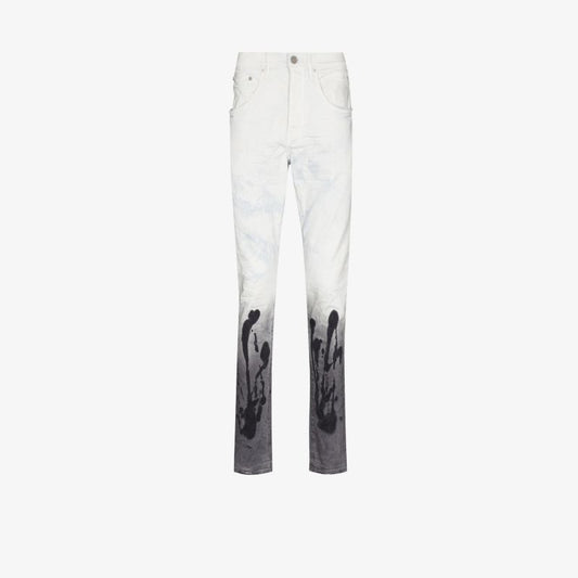 P002 Coated Hem Slim Leg Jeans