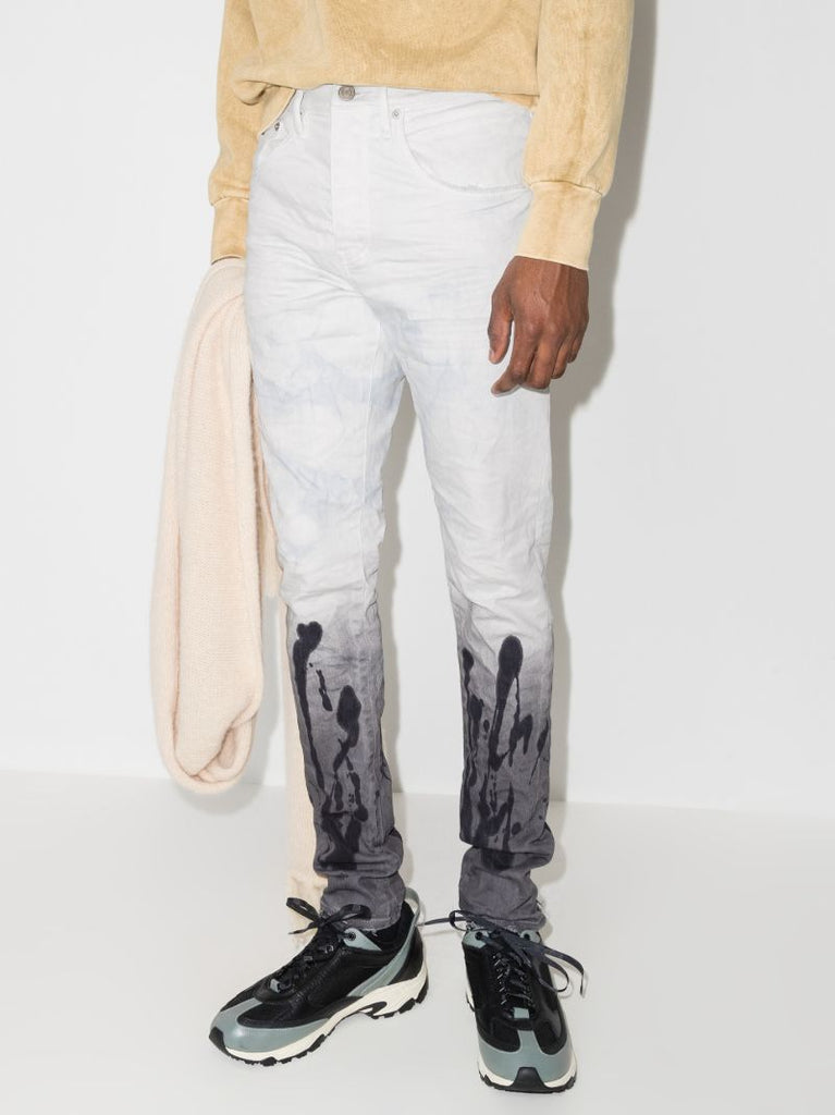P002 Coated Hem Slim Leg Jeans