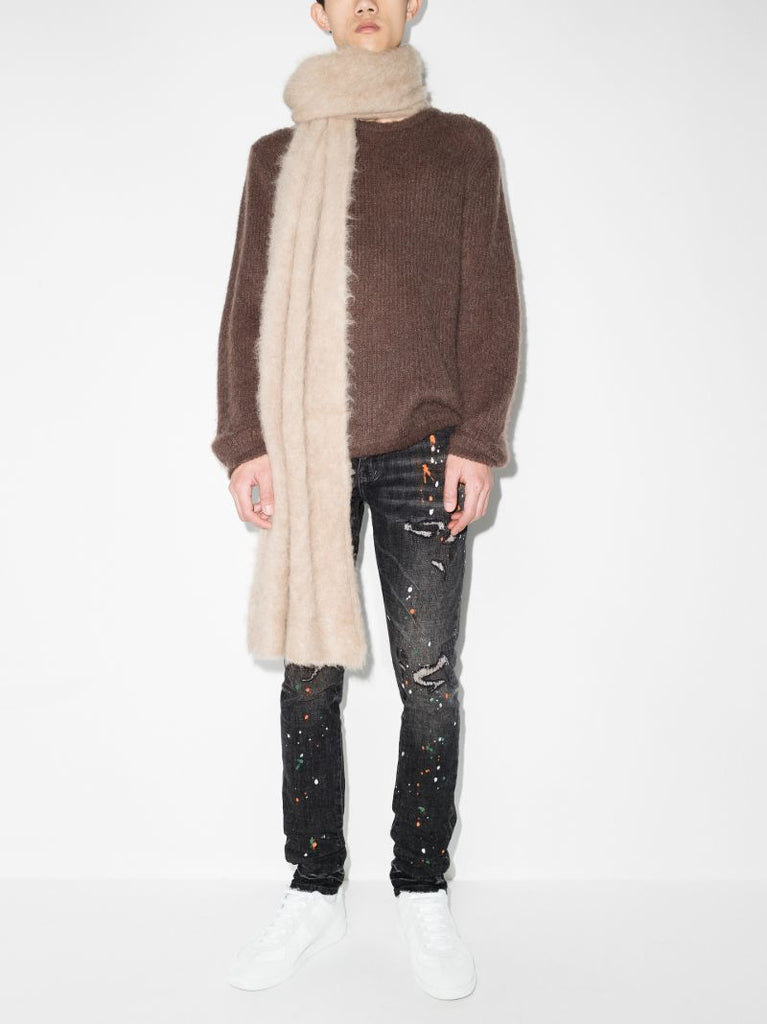 P001 Paint Distressed Skinny Jeans