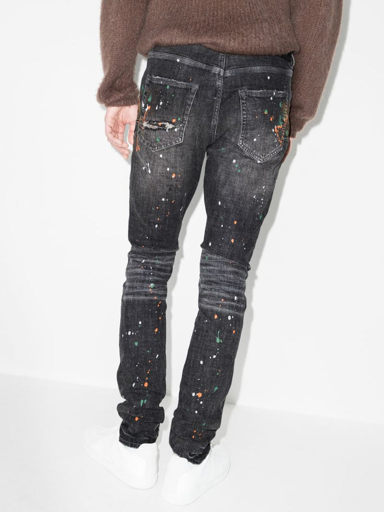 P001 Paint Distressed Skinny Jeans