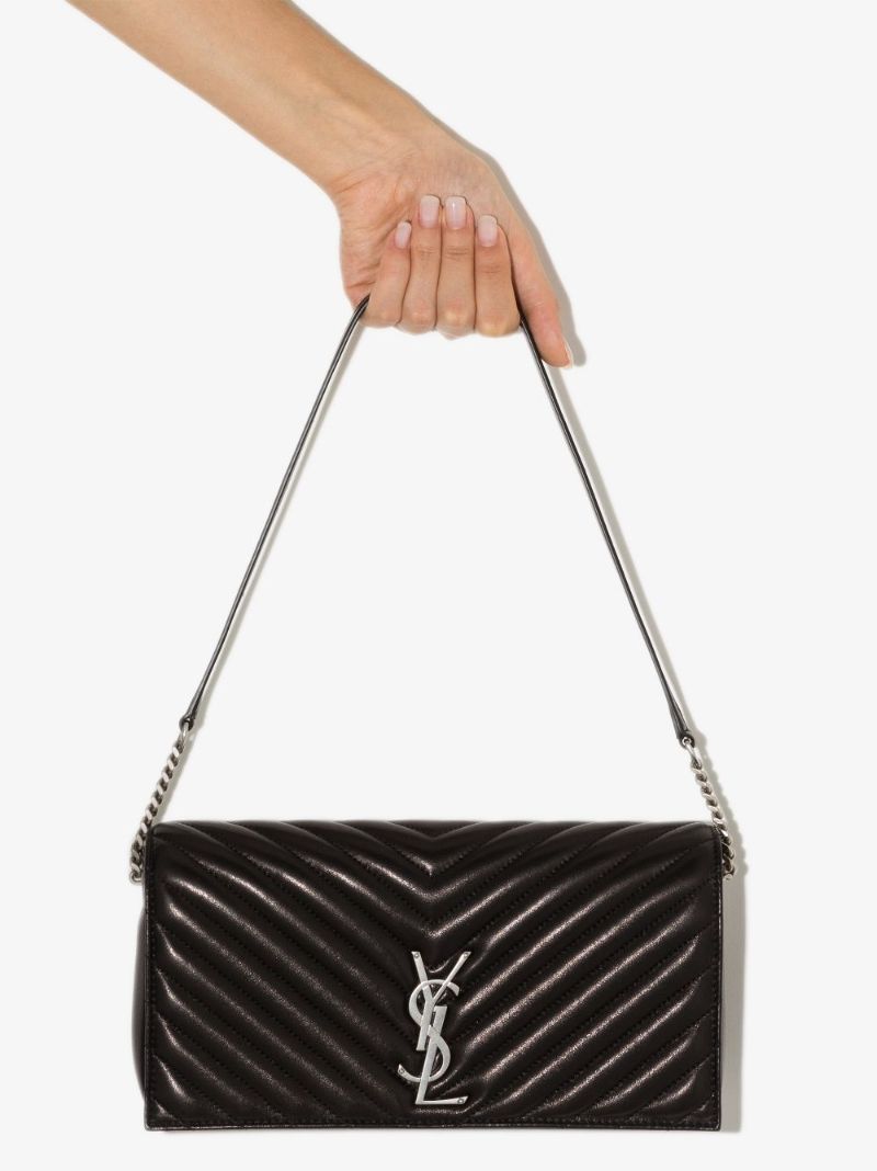 Black Kate Baguette Leather Shoulder Bag
