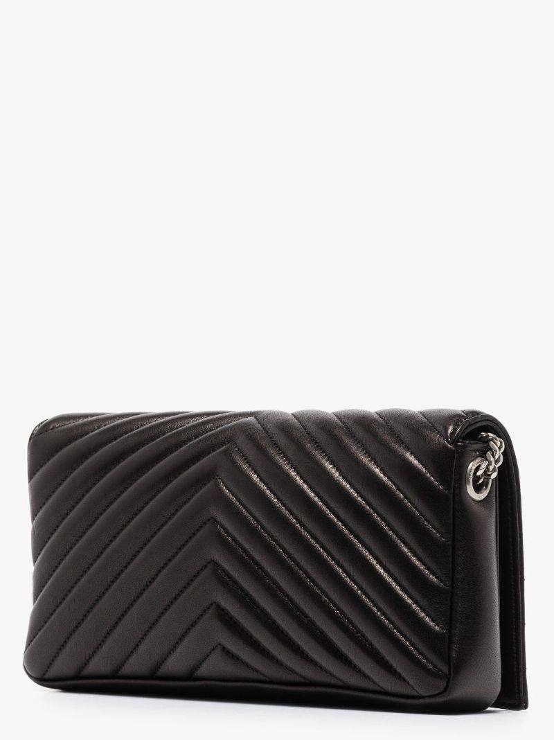 Black Kate Baguette Leather Shoulder Bag