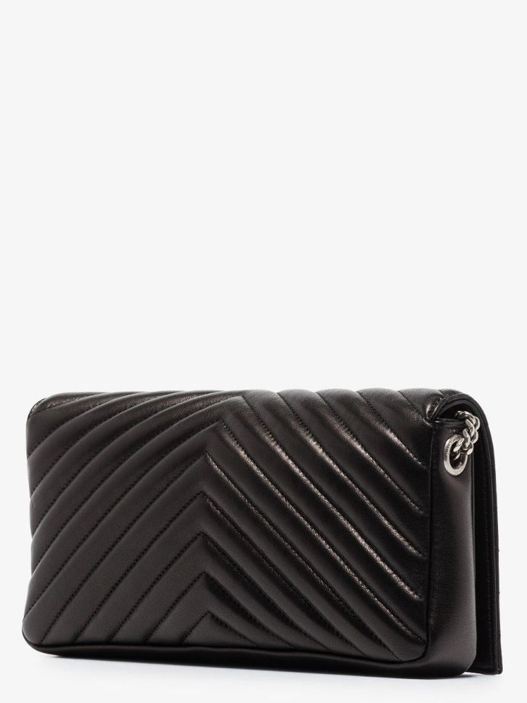 Black Kate Baguette Leather Shoulder Bag