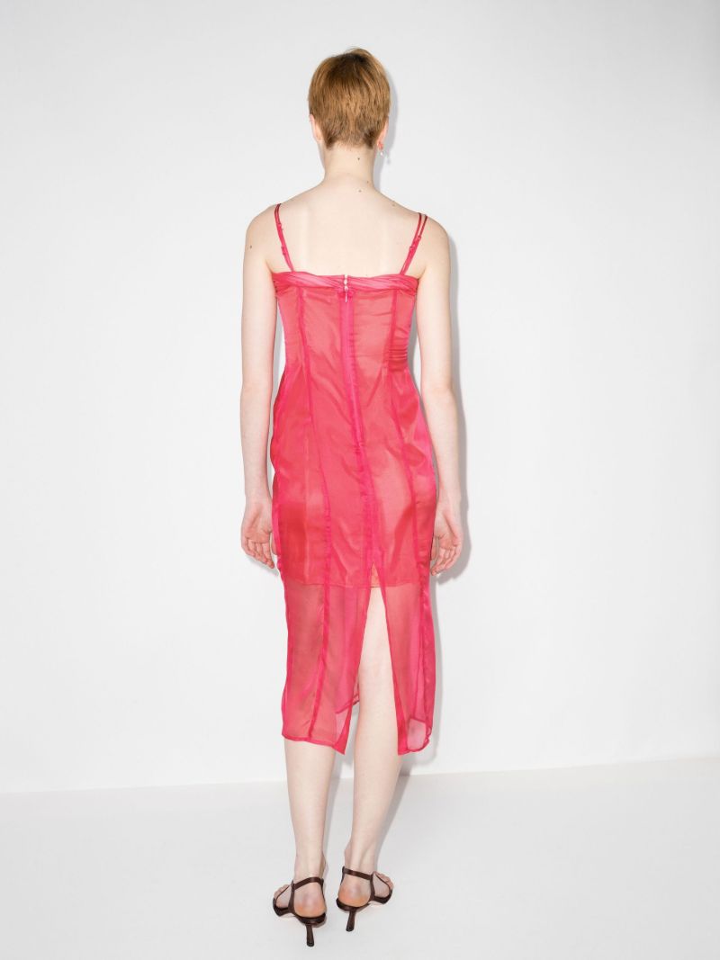 Emi Ruched Silk Chiffon Midi Dress