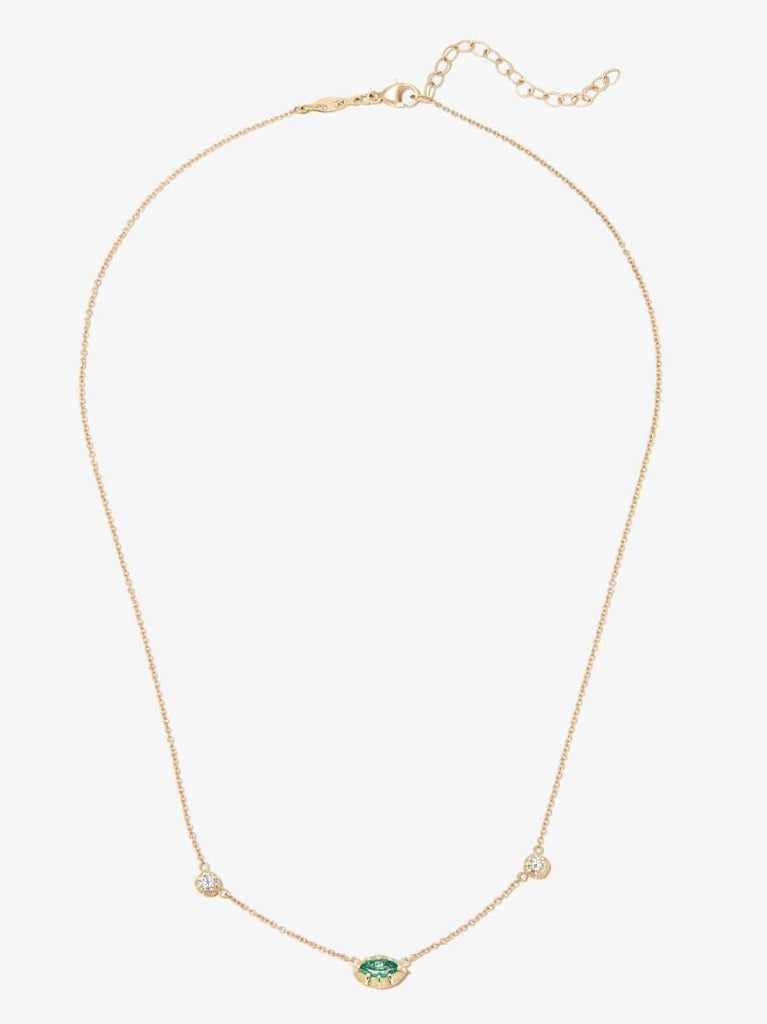 14k Yellow Gold Sophia Emerald Diamond Necklace