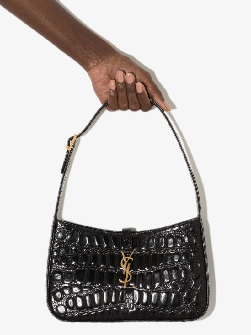 Black 5 Ã_x0083_â_x0082_¬ 7 Mock Croc Leather Shoulder Bag
