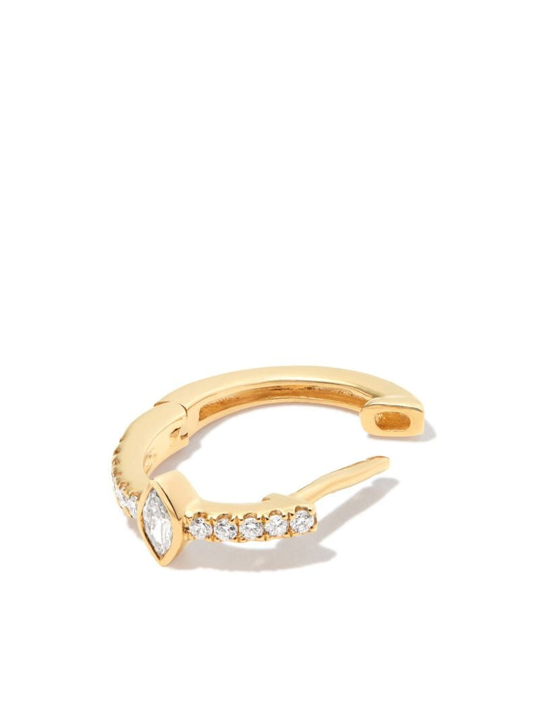 14k Yellow Gold Graduated Diamond Earring