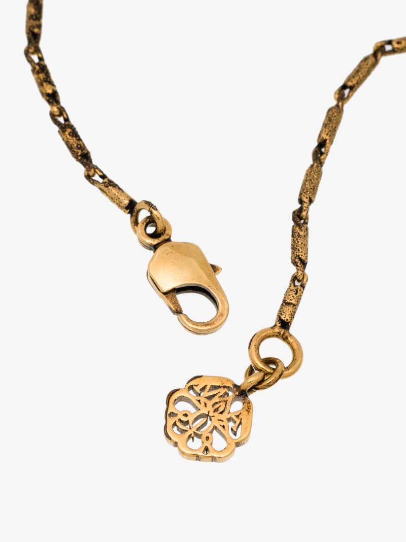 Gold Tone Molten Pendant Chain Necklace