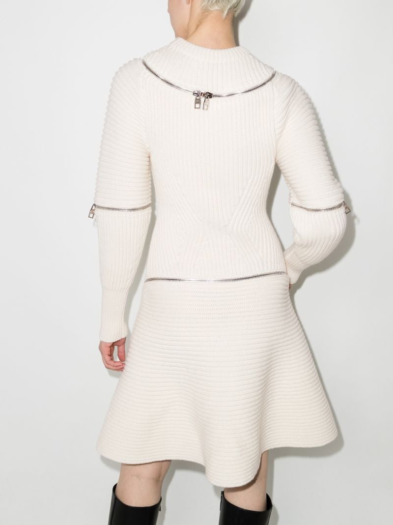 Spiral Zip Wool Mini Dress