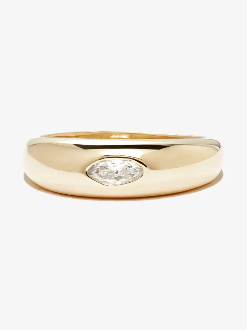14k Yellow Gold Dome Diamond Ring