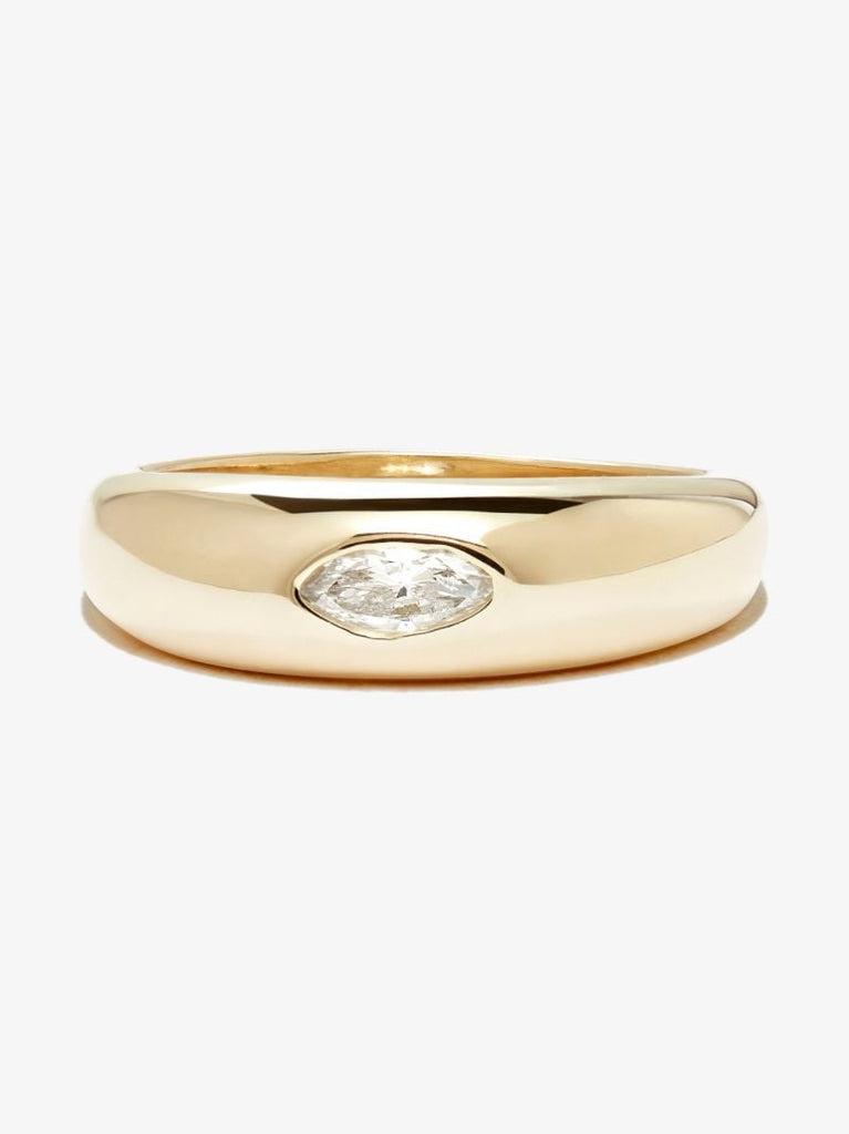 14k Yellow Gold Dome Diamond Ring
