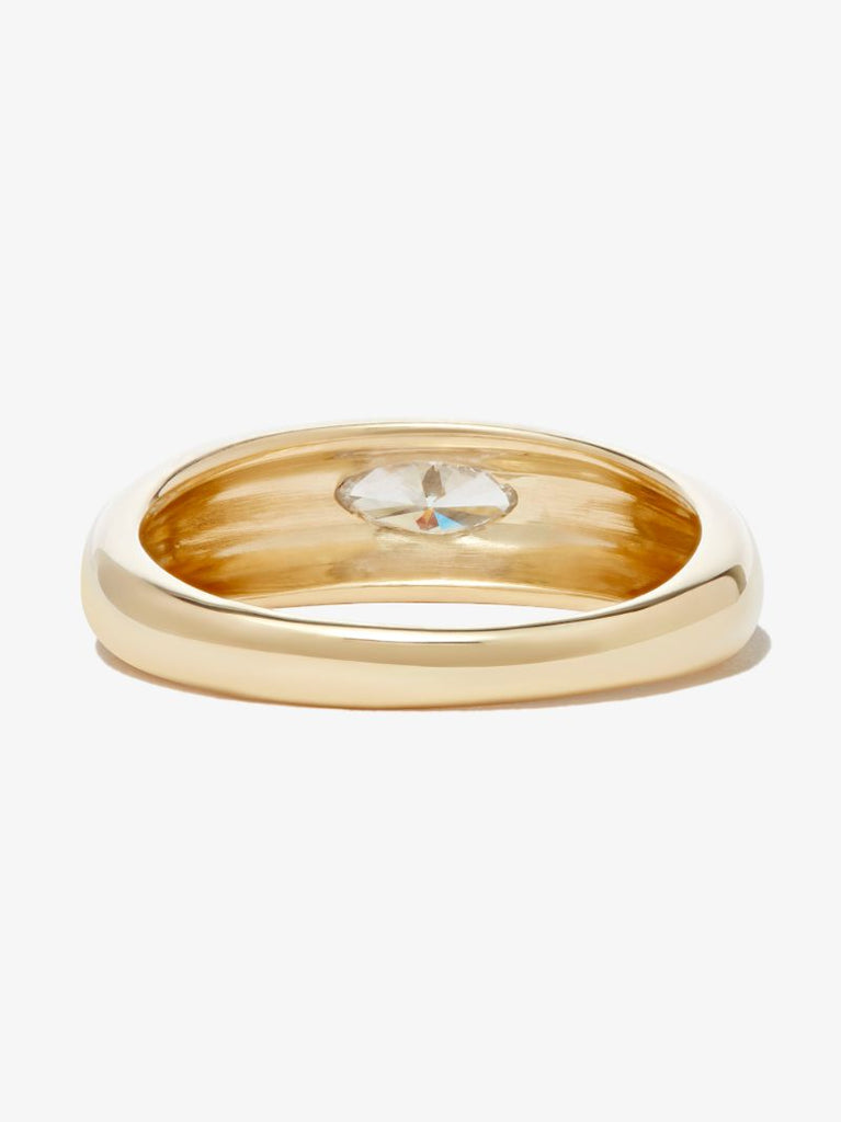 14k Yellow Gold Dome Diamond Ring