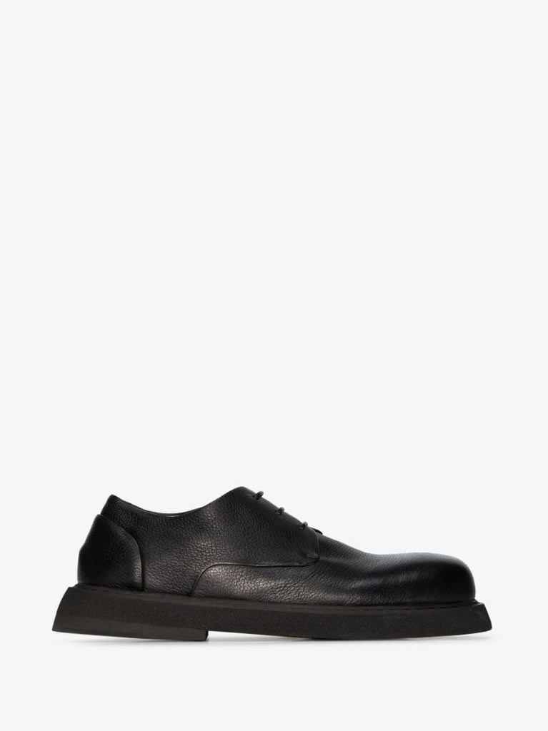 Black Spalla Leather Derby Shoes