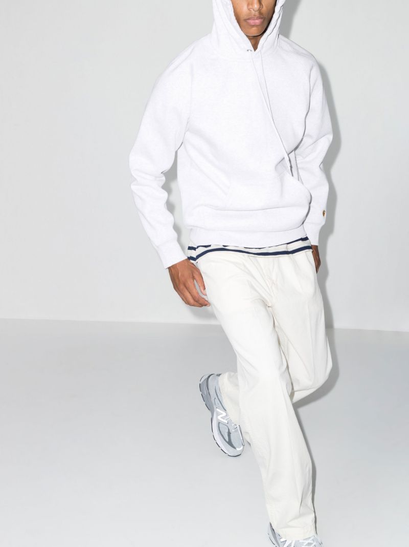 Grey Chase Embroidered Logo Hoodie