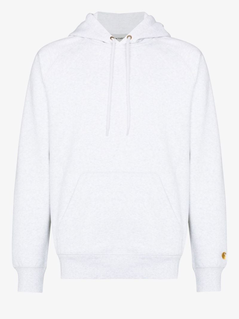 Grey Chase Embroidered Logo Hoodie