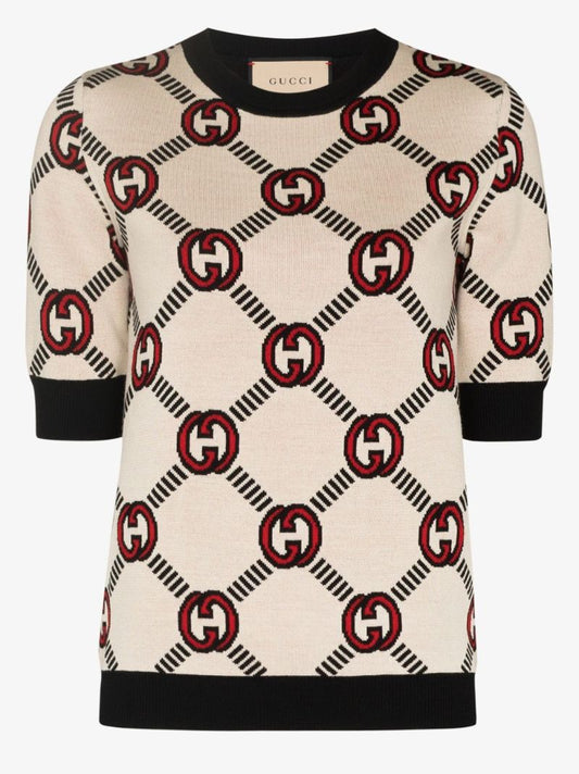 Neutral Interlocking Gg Wool Sweater