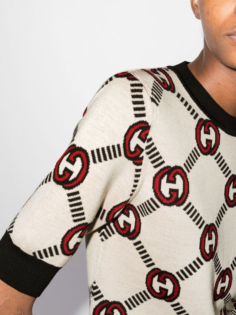 Neutral Interlocking Gg Wool Sweater