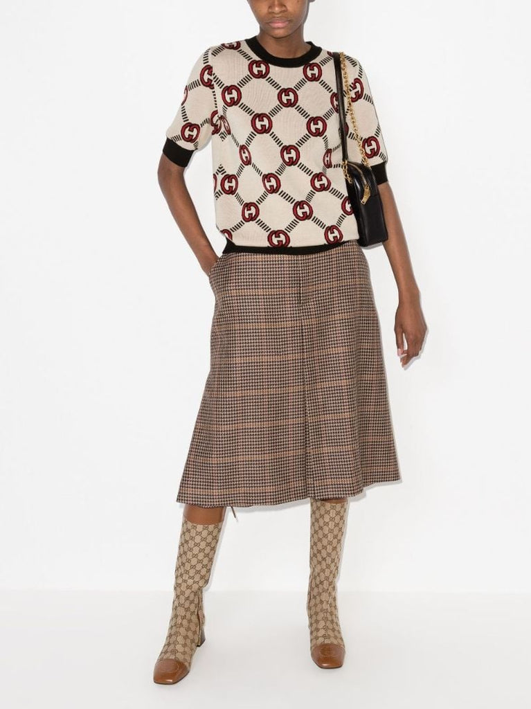 Neutral Interlocking Gg Wool Sweater