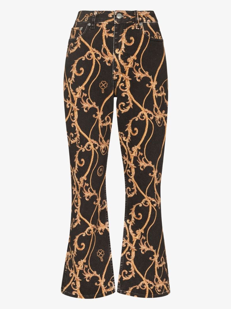 Baroque Print Cropped Jeans