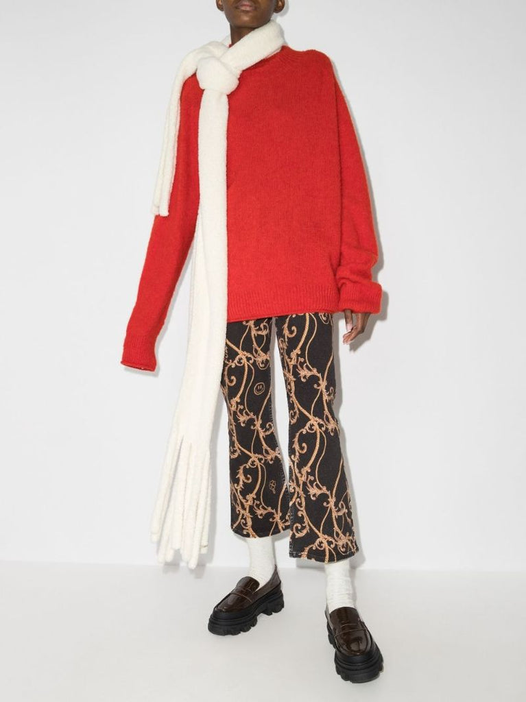 Baroque Print Cropped Jeans