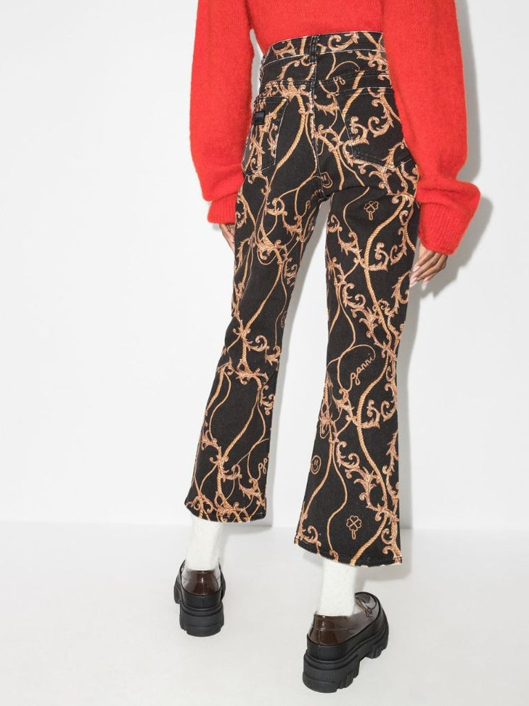 Baroque Print Cropped Jeans