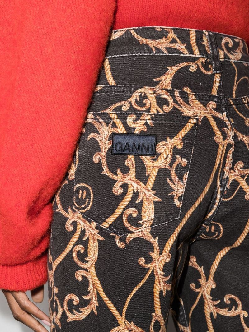 Baroque Print Cropped Jeans