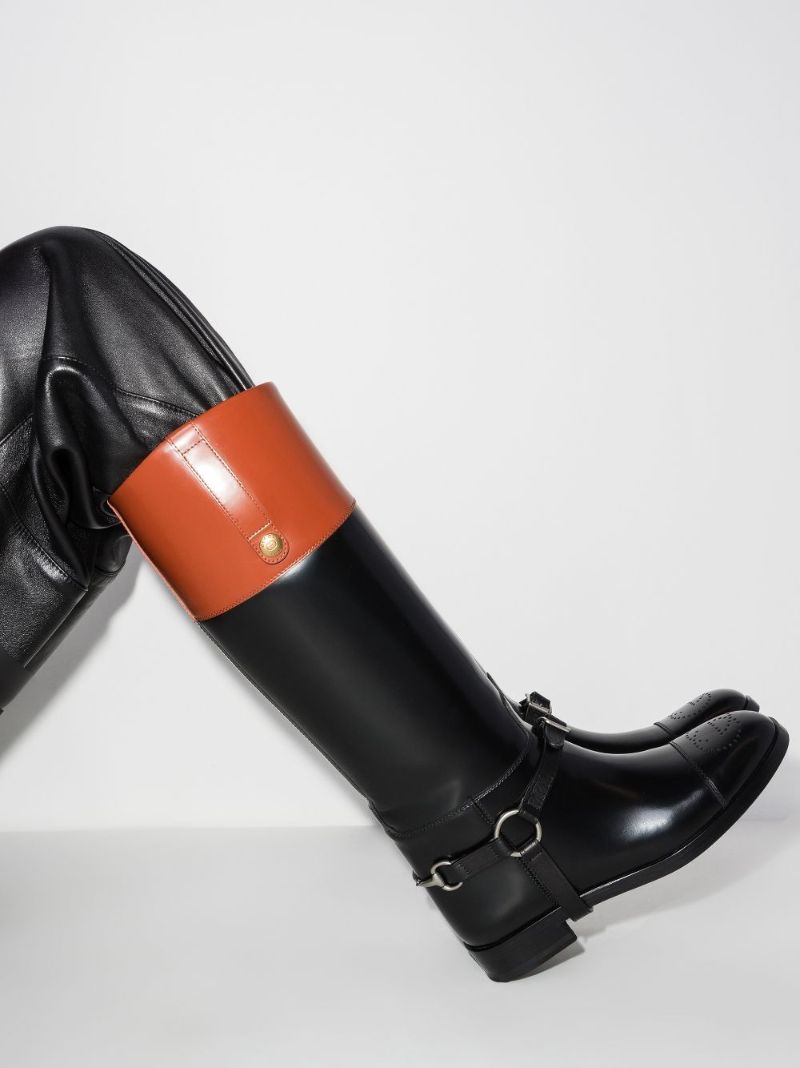 Black Zelda Knee-high Leather Boots