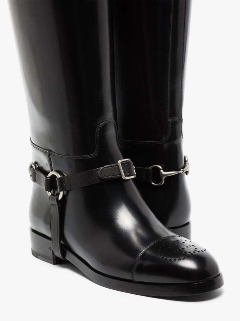 Black Zelda Knee-high Leather Boots