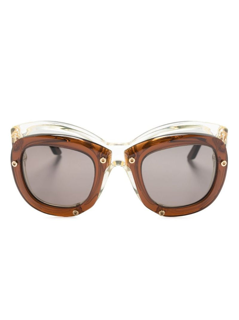 Brown Oversized Frame Tinted Sunglasses