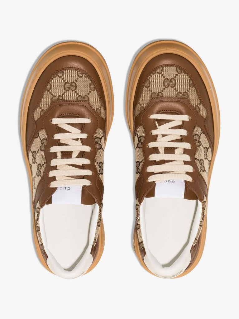 Brown Gg Supreme Low Top Sneakers