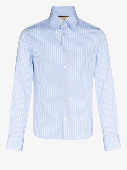 Blue Striped Cotton Shirt