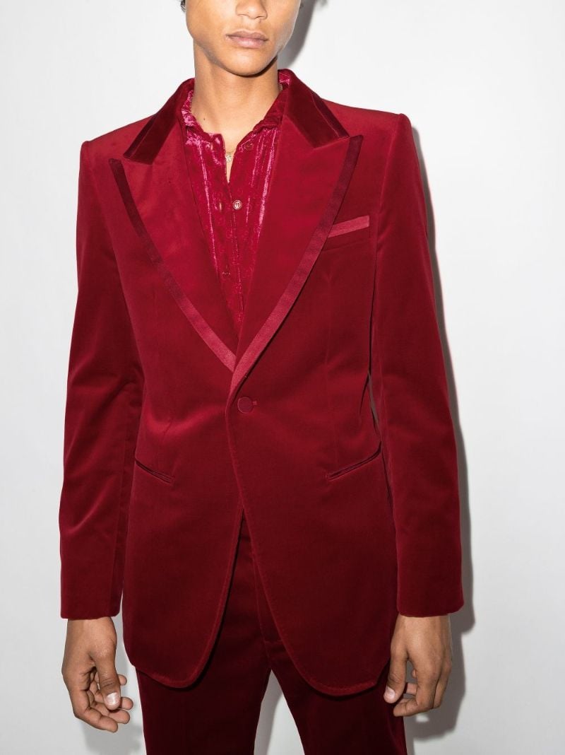 Single-breasted Velvet Blazer