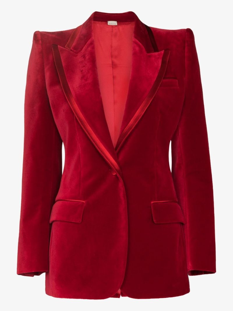 Single-breasted Velvet Blazer