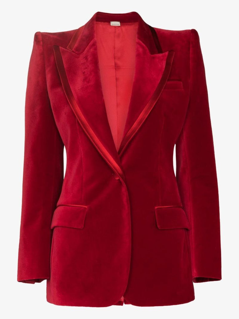 Single-breasted Velvet Blazer