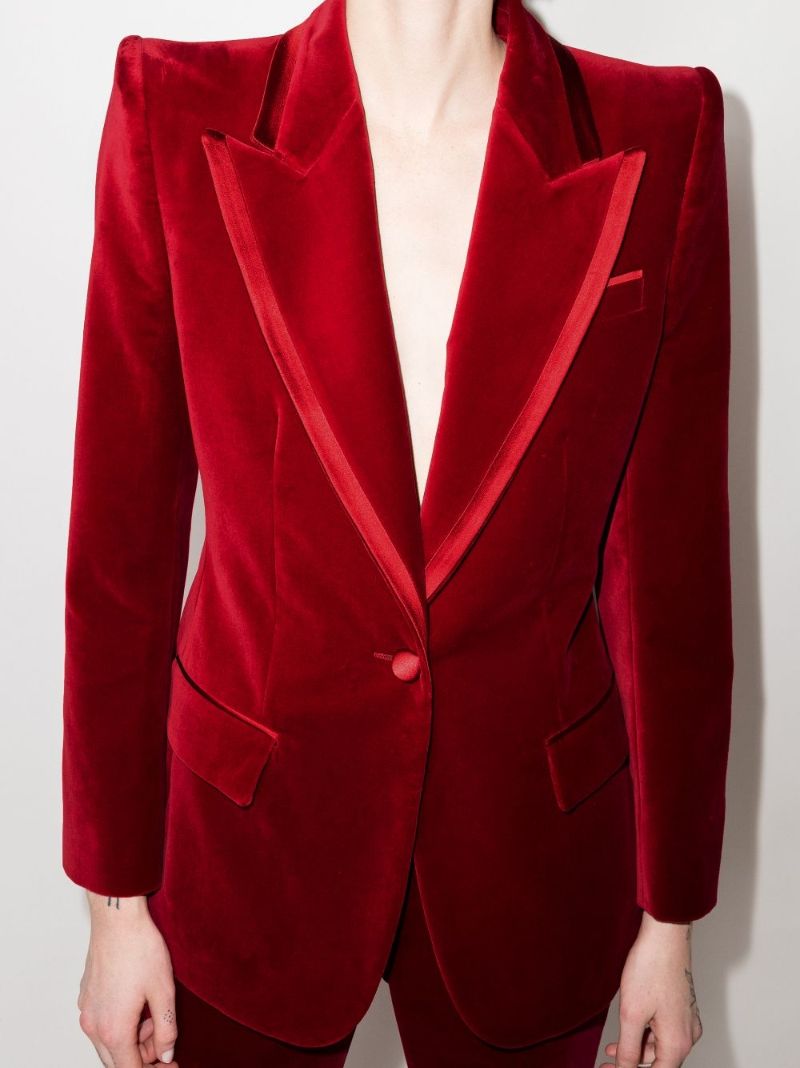 Single-breasted Velvet Blazer