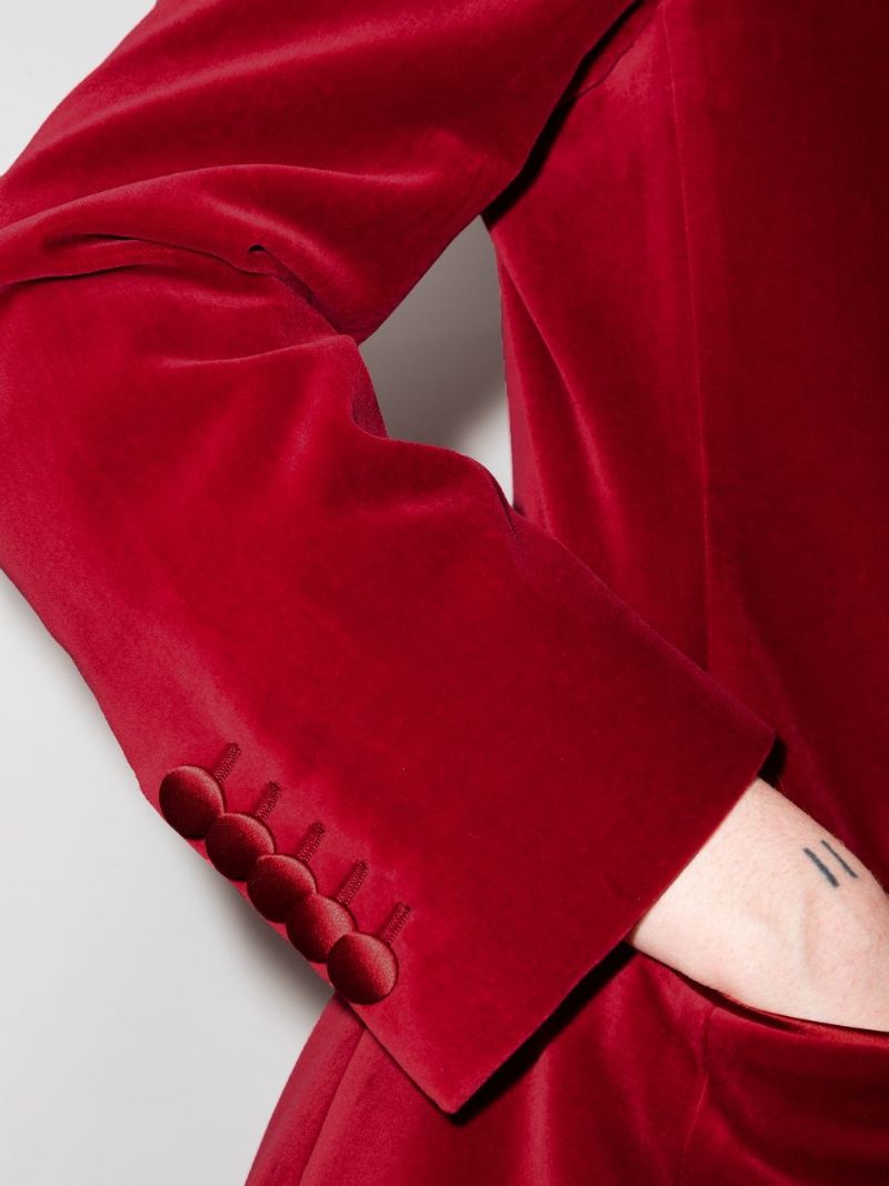 Single-breasted Velvet Blazer